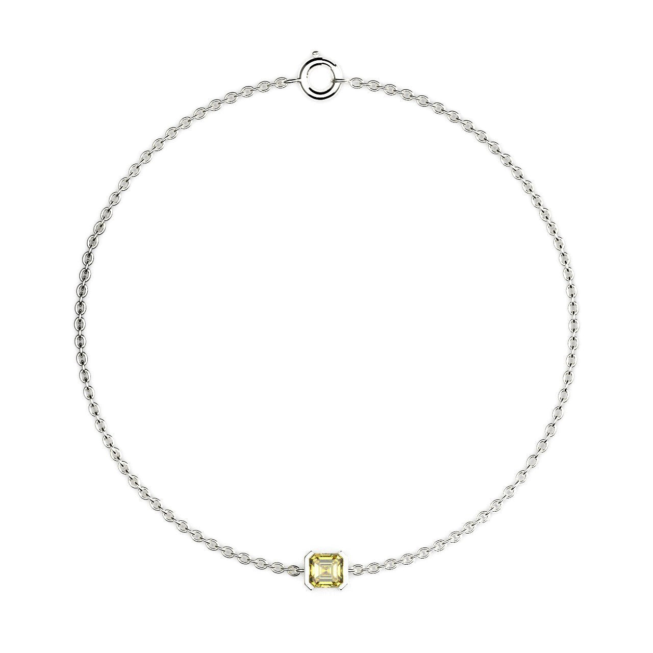 Faubourg 1925 Baby Bracelet - 1 Asscher-Cut Yellow Diamond, 18-karat White/Yellow Gold - Lauredi