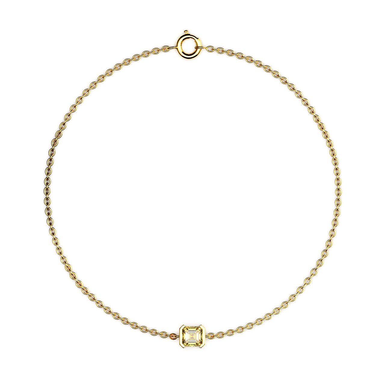 Faubourg 1925 Baby Bracelet - 1 Asscher-Cut Yellow Diamond, 18-karat White/Yellow Gold - Lauredi