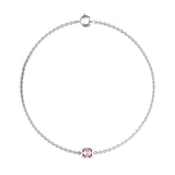 Faubourg 1925 Baby Bracelet - 1 Asscher-Cut Pink Diamond, 18-karat White/Yellow Gold (Copy) - Lauredi