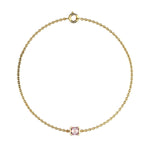 Faubourg 1925 Baby Bracelet - 1 Asscher-Cut Pink Diamond, 18-karat White/Yellow Gold (Copy) - Lauredi
