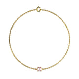 Faubourg 1925 Baby Bracelet - 1 Asscher-Cut Pink Diamond, 18-karat White/Yellow Gold (Copy) - Lauredi