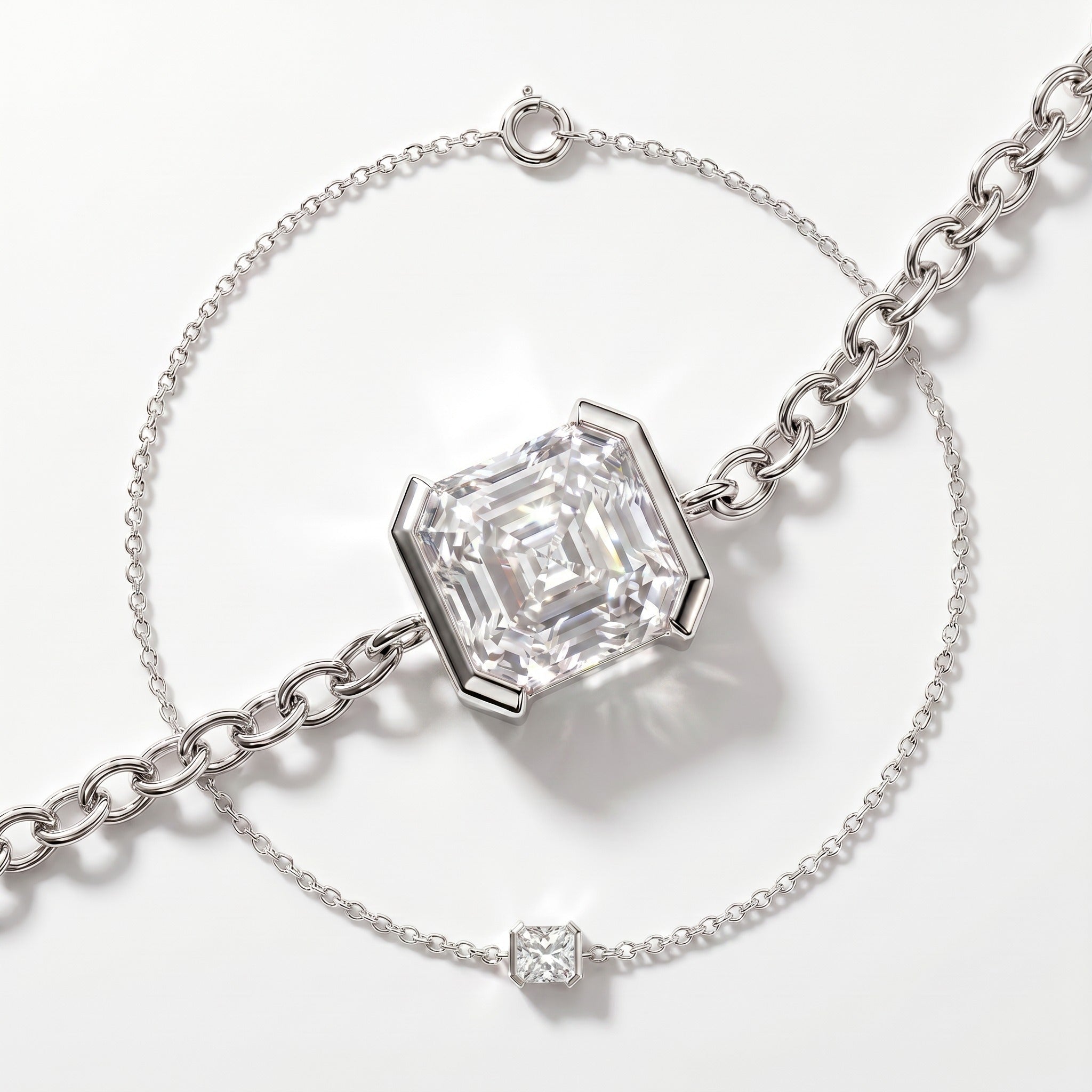 Pulsera Faubourg 1925 en oro reciclado de 18 quilates con diamante de laboratorio talla Asscher blanco – Lauredi