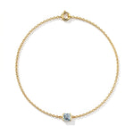 Pulsera Faubourg 1925 en oro reciclado de 18 quilates con diamante de laboratorio talla Asscher azul – Lauredi