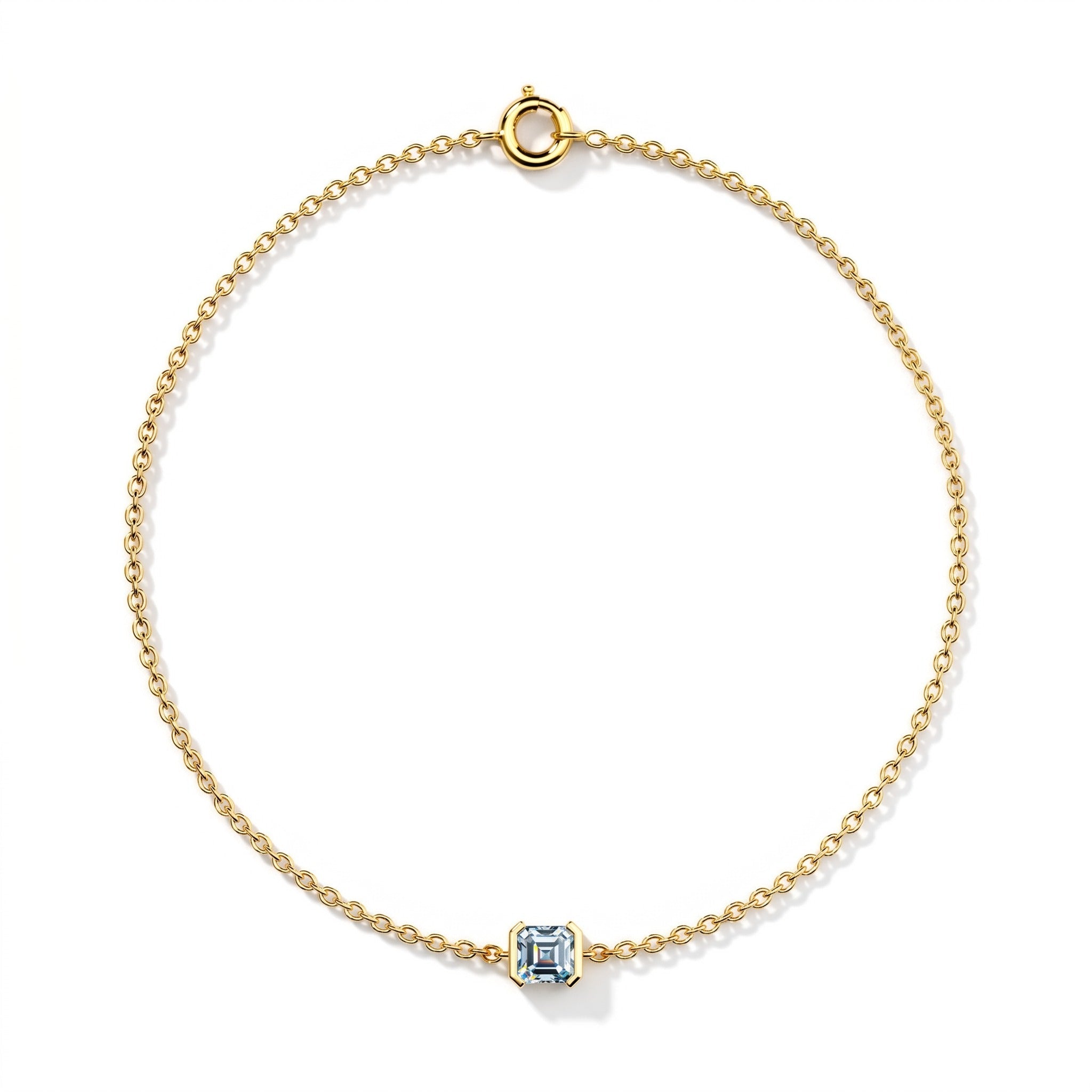 Pulsera Faubourg 1925 en oro reciclado de 18 quilates con diamante de laboratorio talla Asscher azul – Lauredi