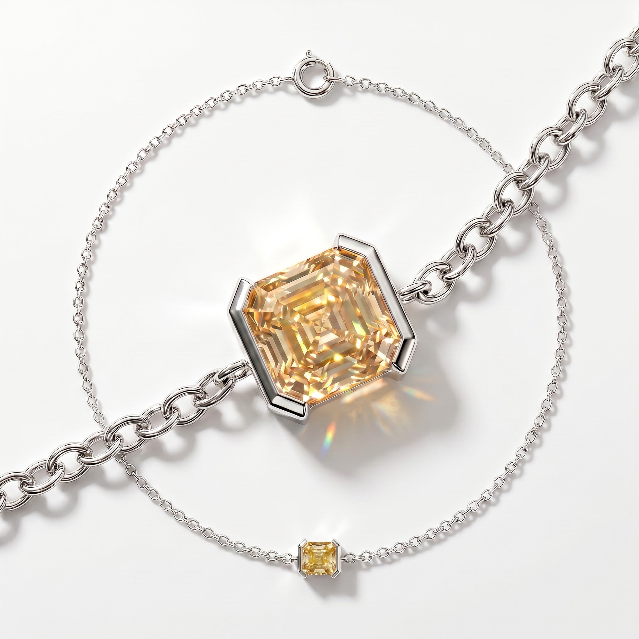 Pulsera Faubourg 1925 en oro reciclado de 18 quilates con diamante de laboratorio talla Asscher amarillo – Lauredi