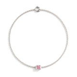 Pulsera Faubourg 1925 en oro reciclado de 18 quilates con diamante de laboratorio talla Asscher rosa – Lauredi