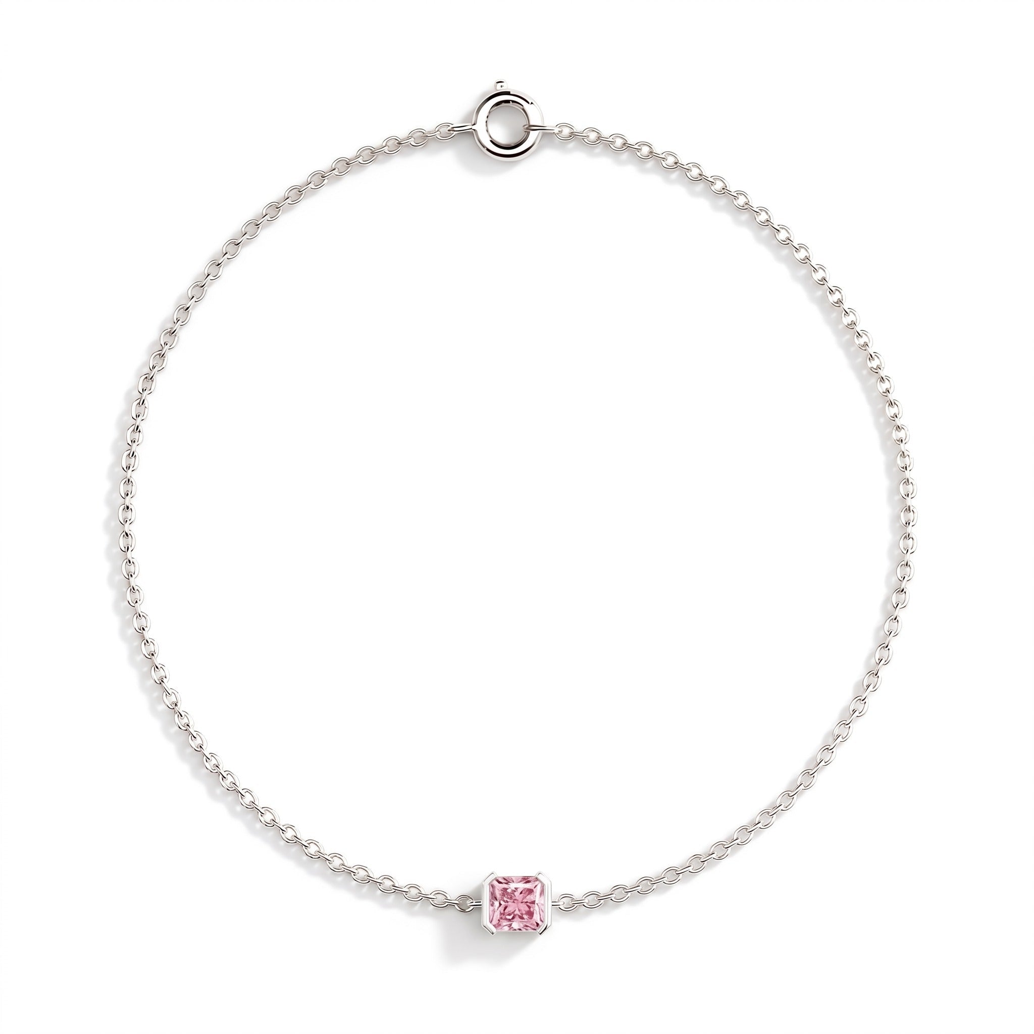 Bracciale Faubourg 1925 in oro riciclato 18 carati con diamante di laboratorio taglio Asscher rosa – Lauredi