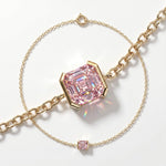 Pulsera Faubourg 1925 en oro reciclado de 18 quilates con diamante de laboratorio talla Asscher rosa – Lauredi