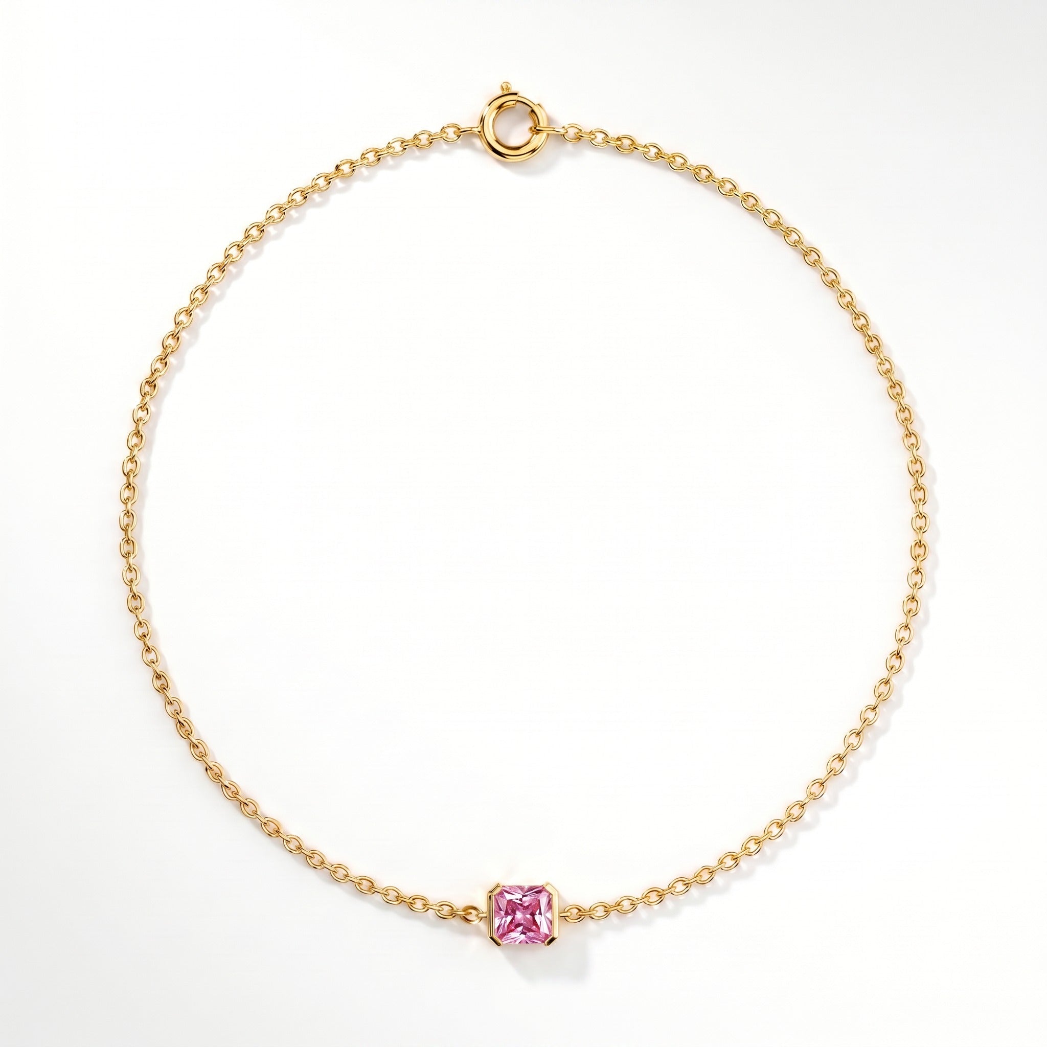 Pulsera Faubourg 1925 en oro reciclado de 18 quilates con diamante de laboratorio talla Asscher rosa – Lauredi