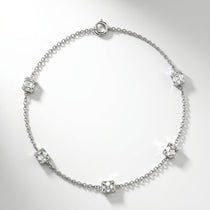 Bracciale Faubourg 1925 in oro riciclato 18 carati con 5 diamanti di laboratorio taglio Asscher bianchi – Lauredi