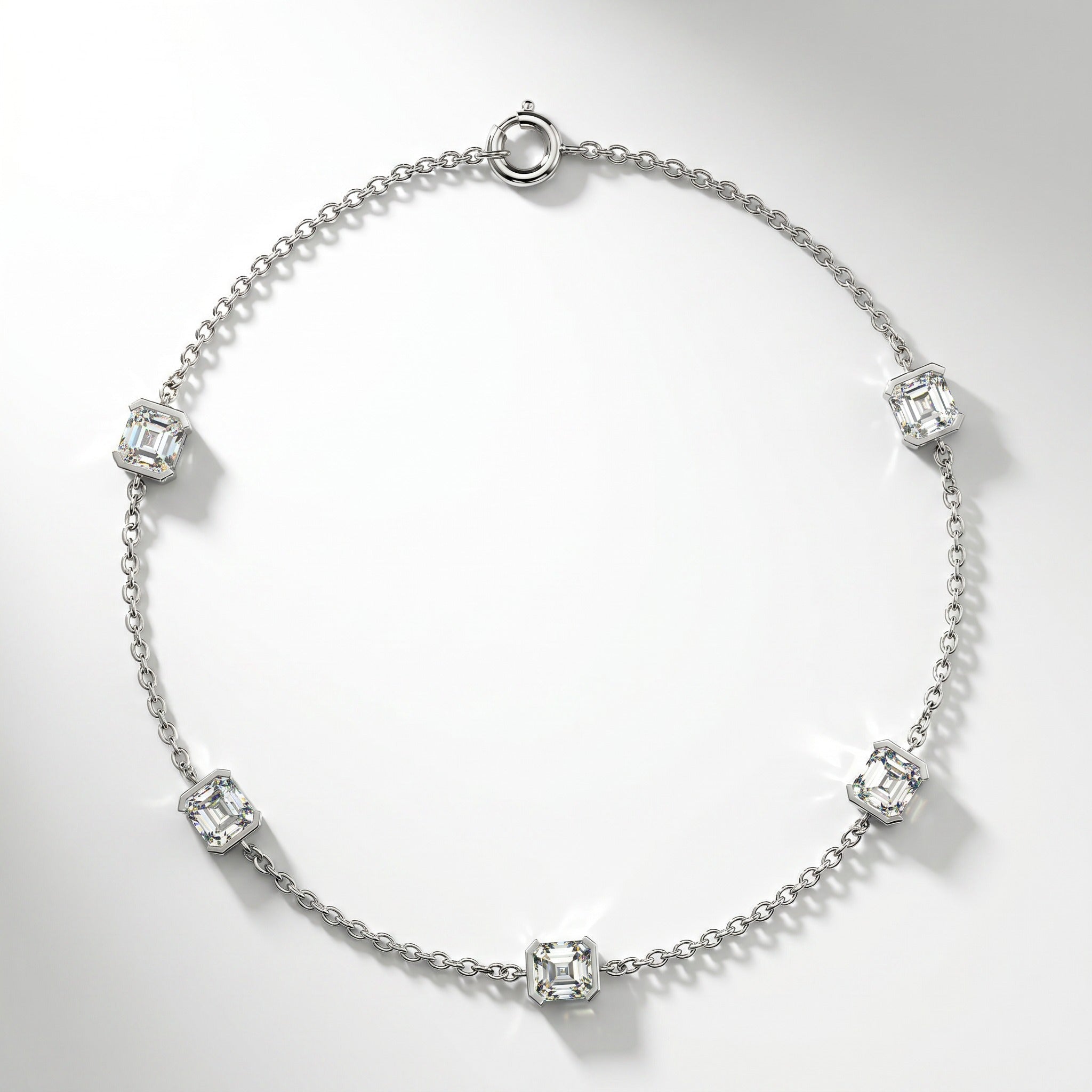 Bracciale Faubourg 1925 in oro riciclato 18 carati con 5 diamanti di laboratorio taglio Asscher bianchi – Lauredi