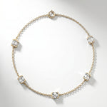 Pulsera Faubourg 1925 en oro reciclado de 18 quilates con 5 diamantes de laboratorio talla Asscher blancos – Lauredi