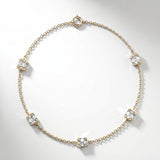 Pulsera Faubourg 1925 en oro reciclado de 18 quilates con 5 diamantes de laboratorio talla Asscher blancos – Lauredi