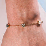 Bracelet Faubourg 1925 - 5 Diamants Asscher Blancs, Or Blanc/Jaune 18 carats - Lauredi