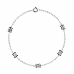 Bracelet Faubourg 1925 - 5 Diamants Asscher Blancs, Or Blanc/Jaune 18 carats - Lauredi