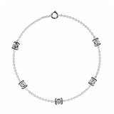 Bracelet Faubourg 1925 - 5 Diamants Asscher Blancs, Or Blanc/Jaune 18 carats - Lauredi