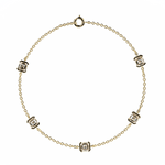 Bracelet Faubourg 1925 - 5 Diamants Asscher Blancs, Or Blanc/Jaune 18 carats - Lauredi