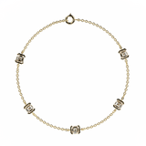 Bracelet Faubourg 1925 - 5 Diamants Asscher Blancs, Or Blanc/Jaune 18 carats - Lauredi