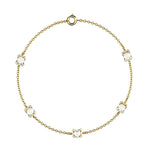 Bracelet Faubourg 1925 - 5 Diamants Asscher Blancs, Or Blanc/Jaune 18 carats - Lauredi