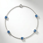 Pulsera Faubourg 1925 en oro reciclado de 18 quilates con 5 diamantes de laboratorio talla Asscher azules – Lauredi