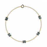 Bracelet Faubourg 1925 - 5 Diamants Asscher Bleus, Or Blanc/Jaune 18 carats - Lauredi