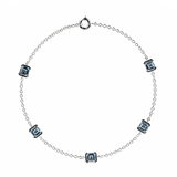 Bracelet Faubourg 1925 - 5 Diamants Asscher Bleus, Or Blanc/Jaune 18 carats - Lauredi