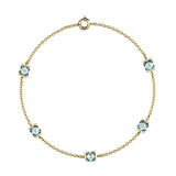 Bracelet Faubourg 1925 - 5 Diamants Asscher Bleus, Or Blanc/Jaune 18 carats - Lauredi