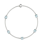 Bracelet Faubourg 1925 - 5 Diamants Asscher Bleus, Or Blanc/Jaune 18 carats - Lauredi