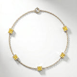 Pulsera Faubourg 1925 en oro reciclado de 18 quilates con 5 diamantes de laboratorio talla Asscher amarillos – Lauredi