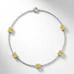 Pulsera Faubourg 1925 en oro reciclado de 18 quilates con 5 diamantes de laboratorio talla Asscher amarillos – Lauredi