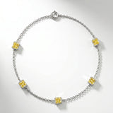 Pulsera Faubourg 1925 en oro reciclado de 18 quilates con 5 diamantes de laboratorio talla Asscher amarillos – Lauredi