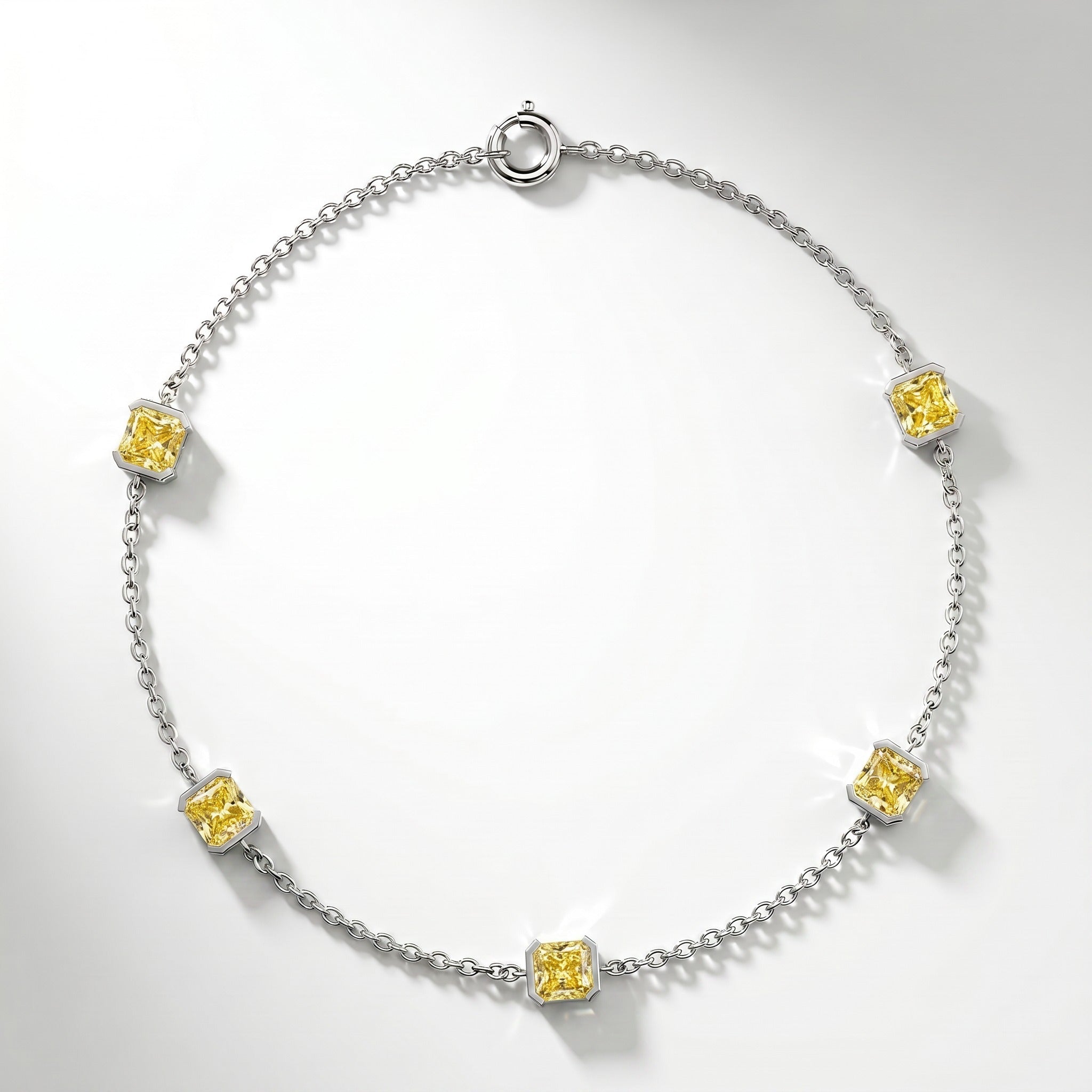 Bracciale Faubourg 1925 in oro riciclato 18 carati con 5 diamanti di laboratorio taglio Asscher gialli – Lauredi