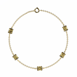 Bracelet Faubourg 1925 - 5 Diamants Asscher Jaunes, Or Blanc/Jaune 18 carats - Lauredi