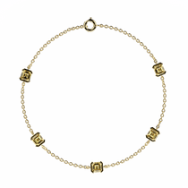 Bracelet Faubourg 1925 - 5 Diamants Asscher Jaunes, Or Blanc/Jaune 18 carats - Lauredi