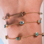 Bracelet Faubourg 1925 - 5 Diamants Asscher Jaunes, Or Blanc/Jaune 18 carats - Lauredi