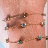 Bracelet Faubourg 1925 - 5 Diamants Asscher Jaunes, Or Blanc/Jaune 18 carats - Lauredi