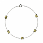 Bracelet Faubourg 1925 - 5 Diamants Asscher Jaunes, Or Blanc/Jaune 18 carats - Lauredi