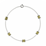 Bracelet Faubourg 1925 - 5 Diamants Asscher Jaunes, Or Blanc/Jaune 18 carats - Lauredi