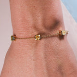 Bracelet Faubourg 1925 - 5 Diamants Asscher Jaunes, Or Blanc/Jaune 18 carats - Lauredi