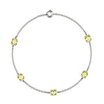 Bracelet Faubourg 1925 - 5 Diamants Asscher Jaunes, Or Blanc/Jaune 18 carats - Lauredi