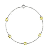 Bracelet Faubourg 1925 - 5 Diamants Asscher Jaunes, Or Blanc/Jaune 18 carats - Lauredi