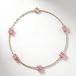 Pulsera Faubourg 1925 en oro reciclado de 18 quilates con 5 diamantes de laboratorio talla Asscher rosas – Lauredi