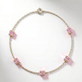 Pulsera Faubourg 1925 en oro reciclado de 18 quilates con 5 diamantes de laboratorio talla Asscher rosas – Lauredi