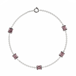 Bracelet Faubourg 1925 - 5 Diamants Asscher Roses, Or Blanc/Jaune 18 carats - Lauredi