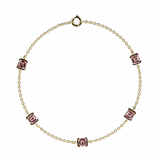 Bracelet Faubourg 1925 - 5 Diamants Asscher Roses, Or Blanc/Jaune 18 carats - Lauredi