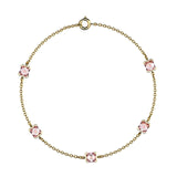 Bracelet Faubourg 1925 - 5 Diamants Asscher Roses, Or Blanc/Jaune 18 carats - Lauredi