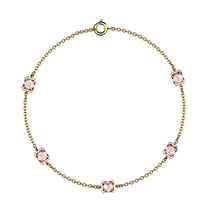 Faubourg 1925-Armband - 5 Asscher-Schliff Rosa Diamanten, 18-Karat Weiß-/Gelbgold - Lauredi