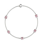 Bracelet Faubourg 1925 - 5 Diamants Asscher Roses, Or Blanc/Jaune 18 carats - Lauredi