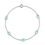 Bracelet Faubourg 1925 - 5 Diamants Asscher Verts, Or Blanc/Jaune 18 carats - Lauredi