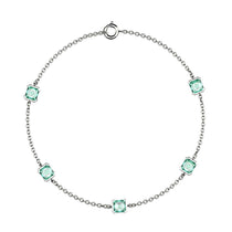 Bracelet Faubourg 1925 en or blanc et jaune recyclé 18 carats, cinq diamants de laboratoire taille Asscher verts – Lauredi